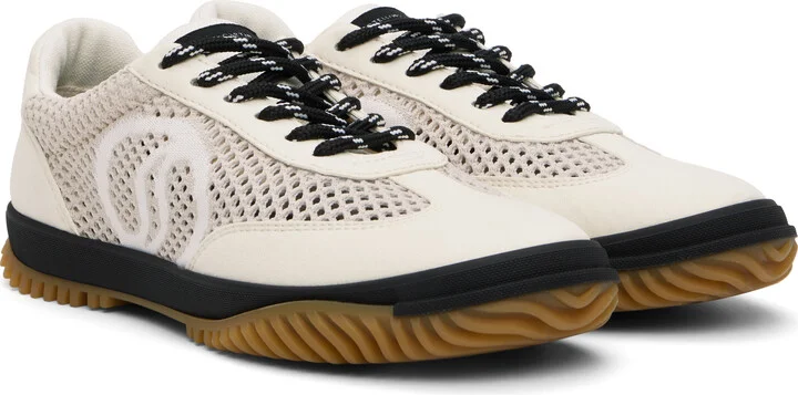 Stella McCartney Off-White & Beige S-Wave Sport Mesh Paneled Sneakers - Image 4