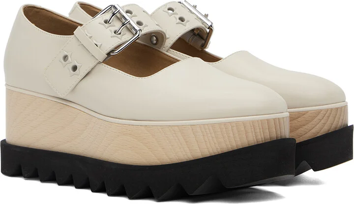 Stella McCartney Off-White Elyse Star-Studded Loafers - Image 4