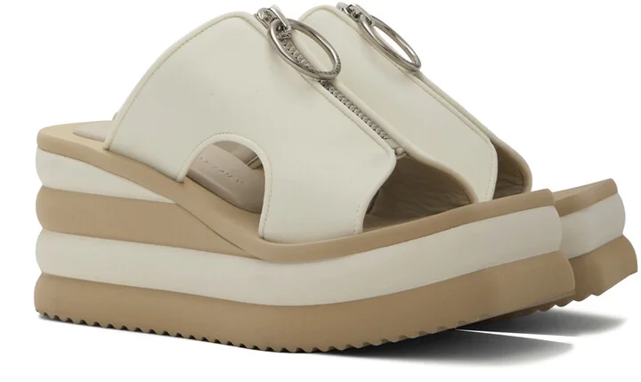 Stella McCartney Off-White Scuba Slide Sandals - Image 4