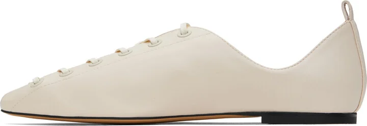 Stella McCartney Off-White Terra Laced Alter Mat Ballerina Flats - Image 3