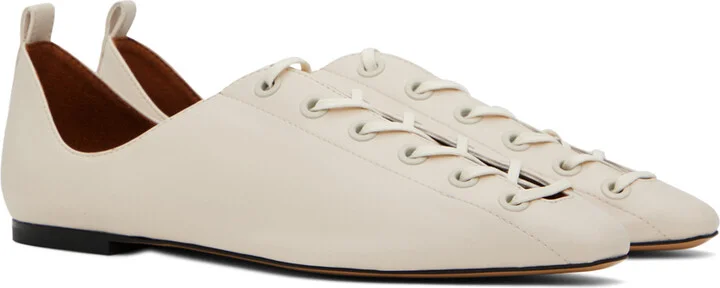 Stella McCartney Off-White Terra Laced Alter Mat Ballerina Flats - Image 4