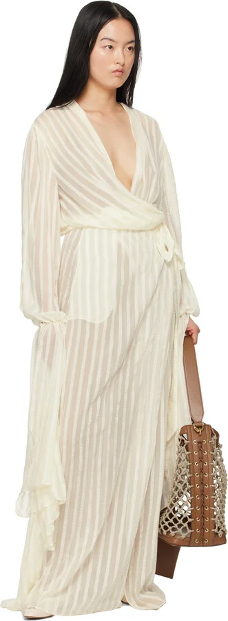 Stella McCartney Off-White Terra Laced Alter Mat Ballerina Flats - Image 5