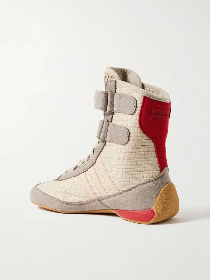 Stella McCartney - Rasant 2.0 Vegan And Mesh-trimmed Canvas High-top Sneakers - Neutrals - Image 3