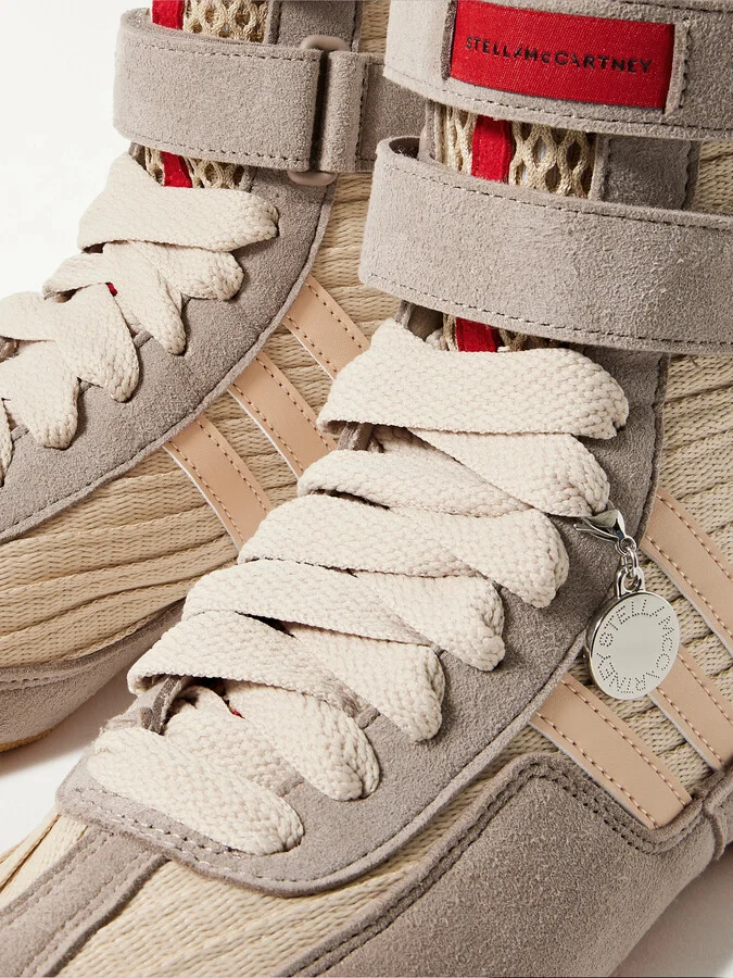 Stella McCartney - Rasant 2.0 Vegan And Mesh-trimmed Canvas High-top Sneakers - Neutrals - Image 4