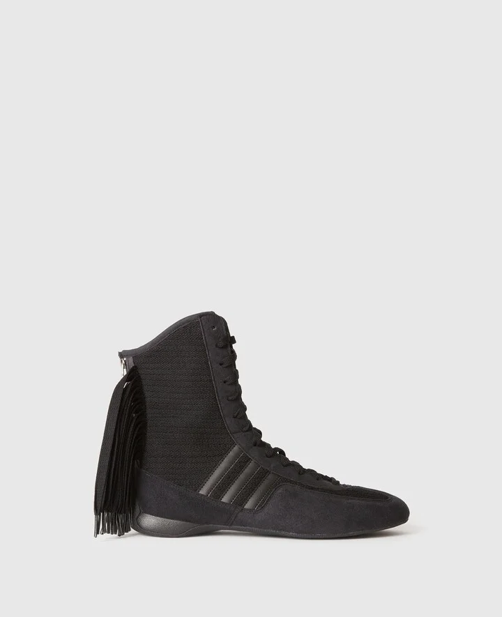 Stella McCartney - Rasant Fringe High-Top Sneakers, Woman, Black, Size: 4h