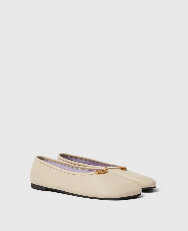 Stella McCartney - Ryder Ballet Flats, Woman, Vanilla, Size: 35 - Image 2