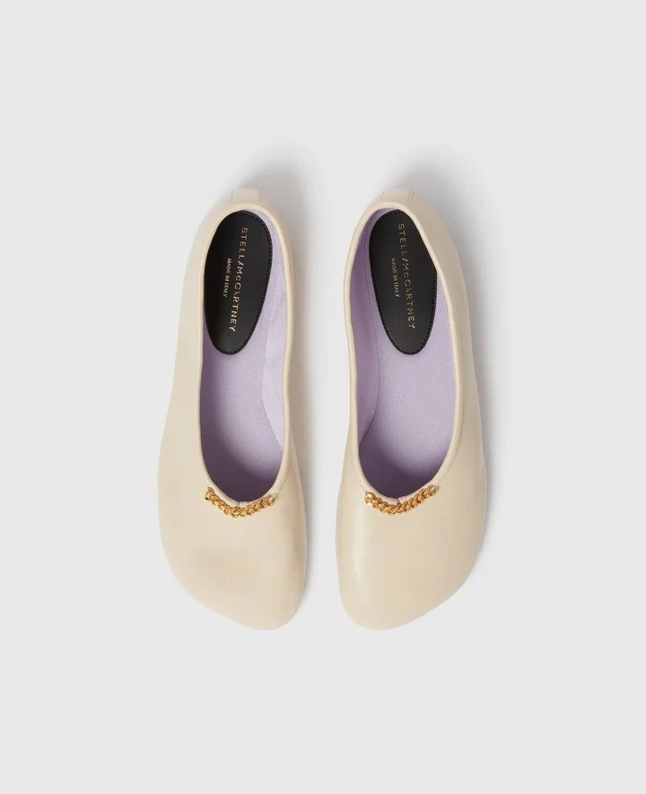 Stella McCartney - Ryder Ballet Flats, Woman, Vanilla, Size: 35 - Image 4