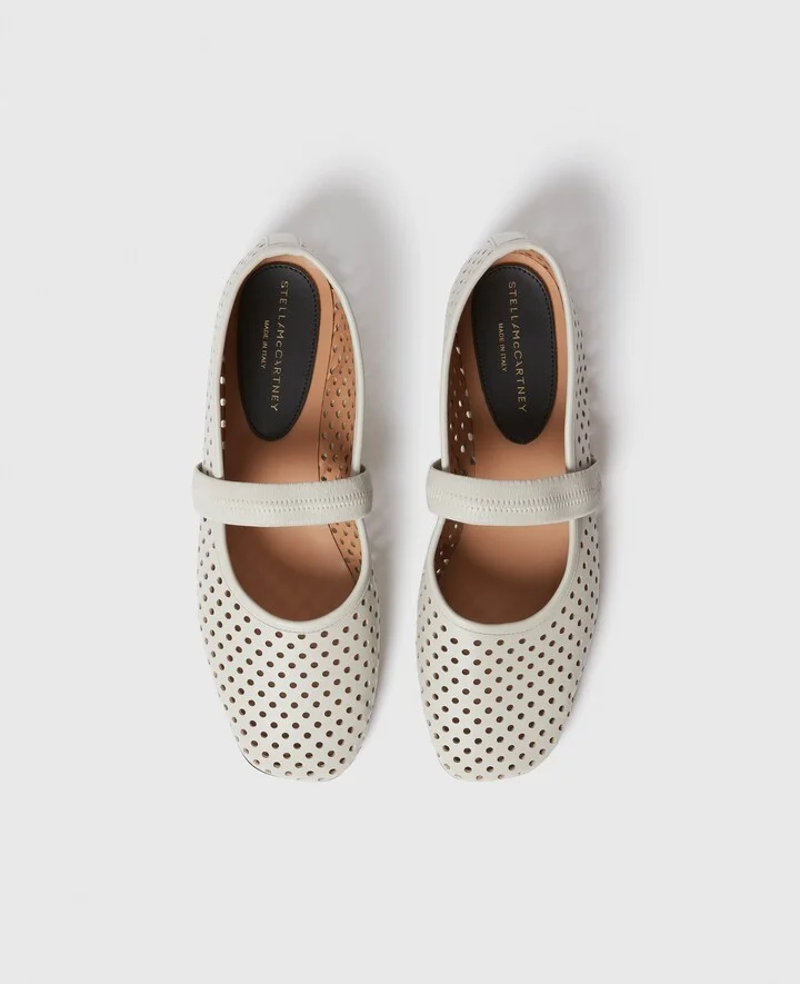 Stella McCartney - Ryder Perforated Ballet Flats, Woman, Black, Size: 36 - Image 7