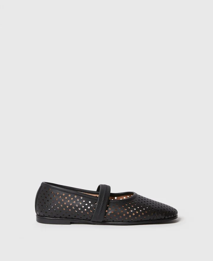 Stella McCartney - Ryder Perforated Ballet Flats, Woman, Black, Size: 36