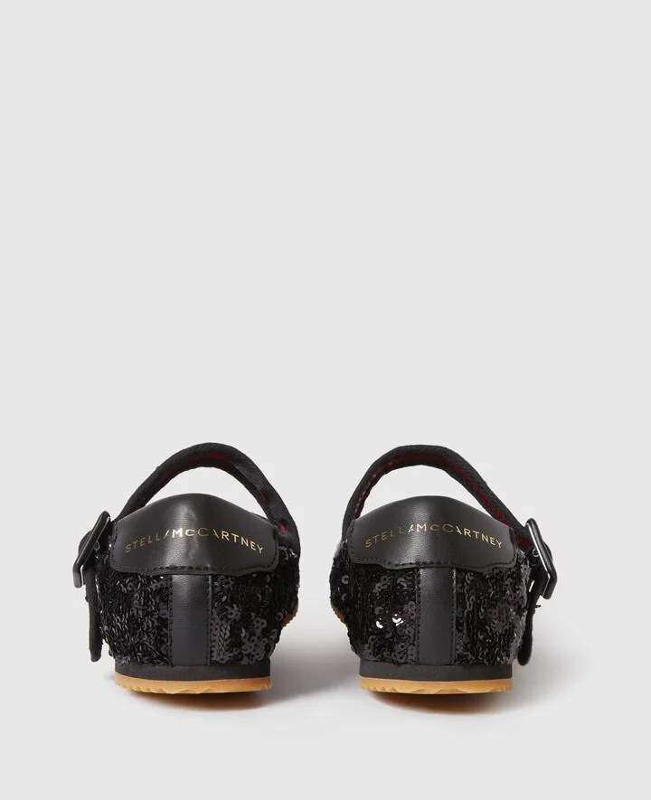 Stella McCartney - Ryder Sequin Ballet Flats, Woman, Black, Size: 35 - Image 3