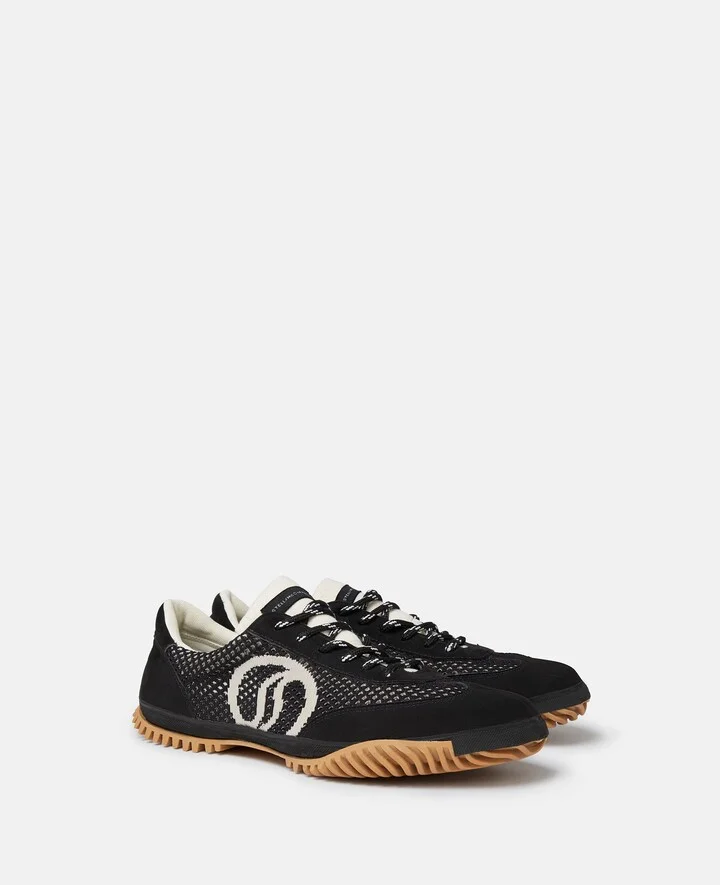 Stella McCartney - S-Wave Sport Mesh Paneled Sneakers, Woman, Midnight black, Size: 35 - Image 2