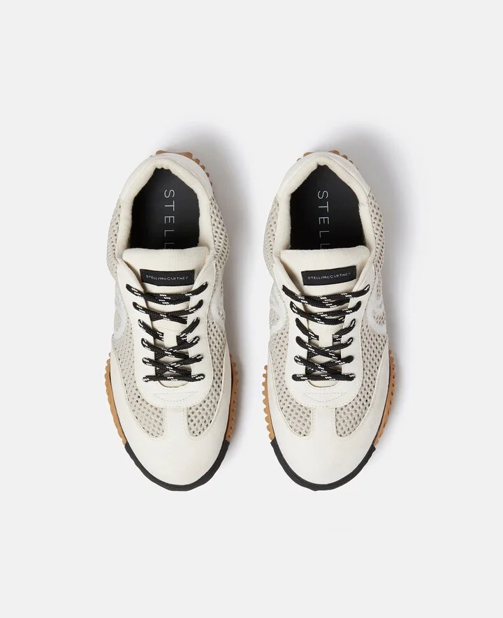 Stella McCartney - S-Wave Sport Mesh Paneled Sneakers, Woman, Midnight black, Size: 35 - Image 8
