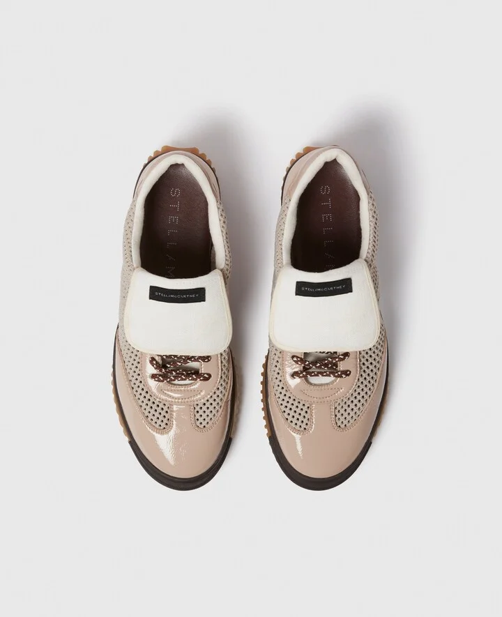 Stella McCartney - S-Wave Sport Mesh-Paneled Sneakers, Woman, Pink beige, Size: 35 - Image 4