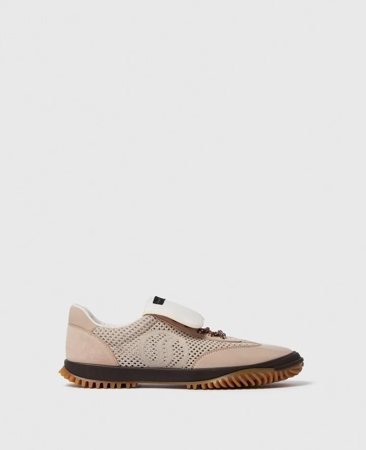 Stella McCartney - S-Wave Sport Mesh-Paneled Sneakers, Woman, Pink beige, Size: 35
