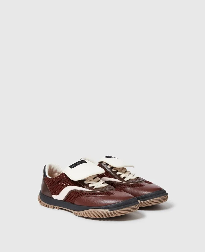 Stella McCartney - S-Wave Sport Mesh Paneled Sneakers, Woman, Wine, Size: 35 - Image 2