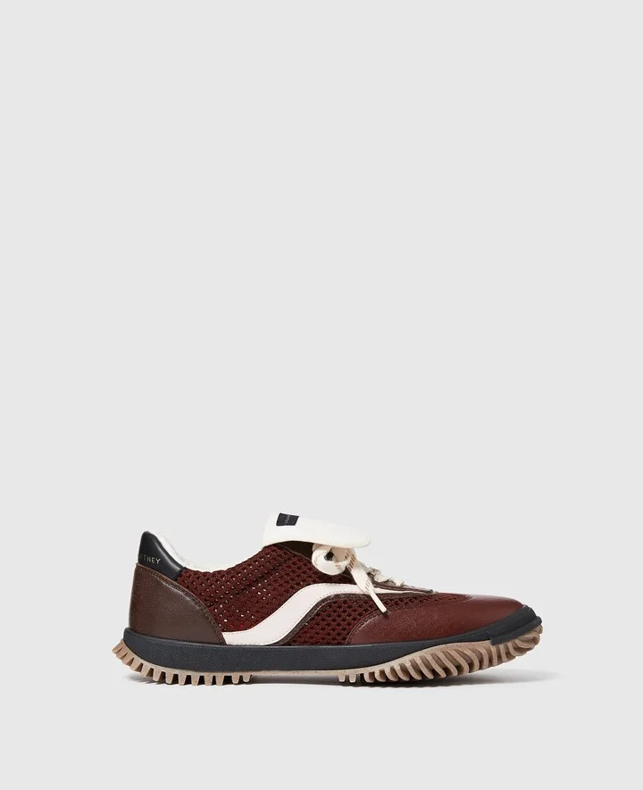 Stella McCartney - S-Wave Sport Mesh Paneled Sneakers, Woman, Wine, Size: 35