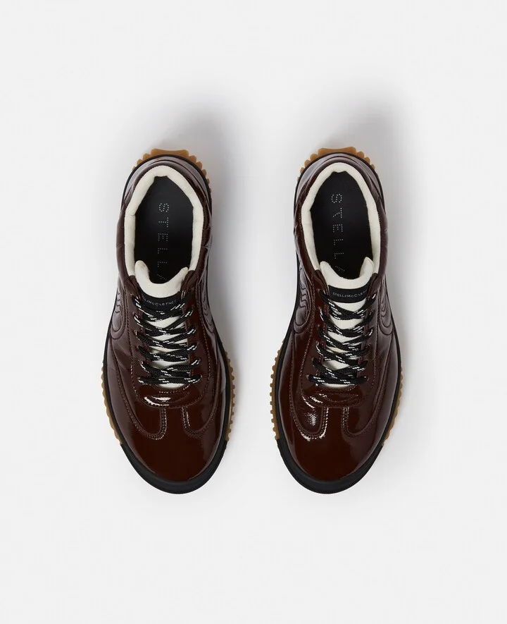 Stella McCartney - S-Wave Sport Paneled Sneakers, Woman, Mocha brown, Size: 35 - Image 4
