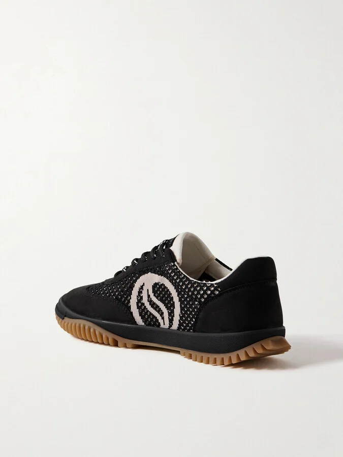 Stella McCartney - S-wave Sport Recycled-mesh And Vegan Suede Sneakers - Black - Image 3