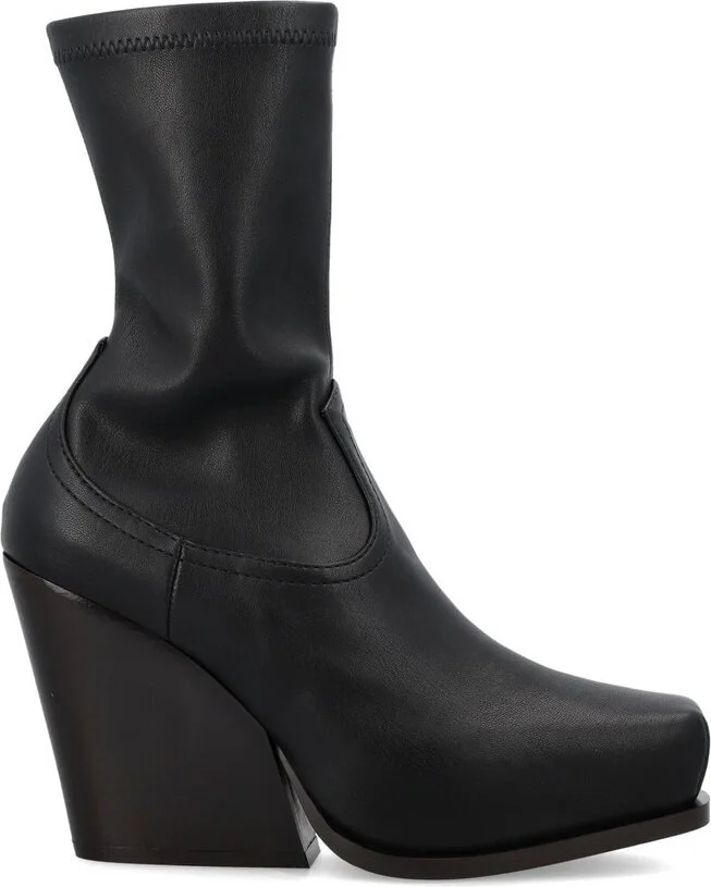 Stella McCartney Side Zipped Cowboy Stretch Ankle Boots