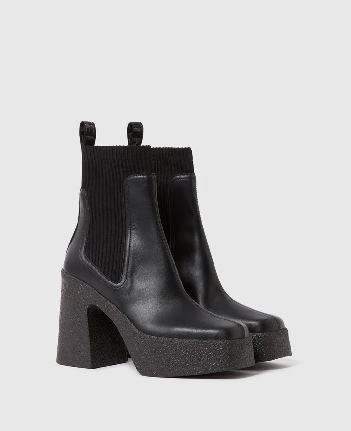 Stella McCartney - Skyla Heeled Sock Boots, Woman, Black, Size: 35 - Image 2
