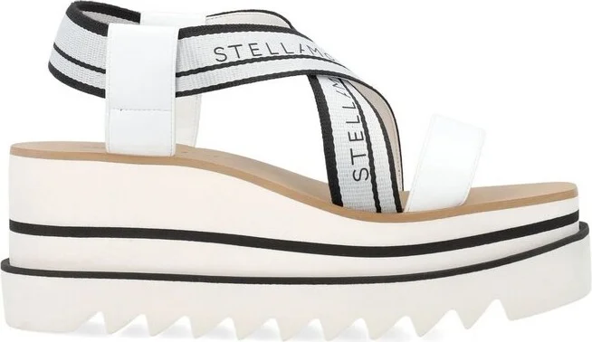 Stella McCartney Sneak-Elyse Crossover Strap Platform Sandals