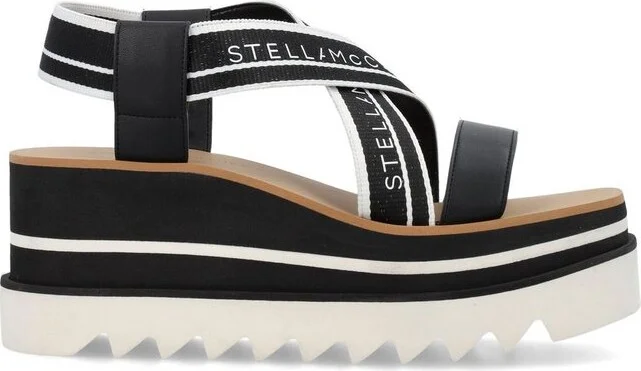Stella McCartney Sneak-Elyse Crossover Strap Platform Sandals