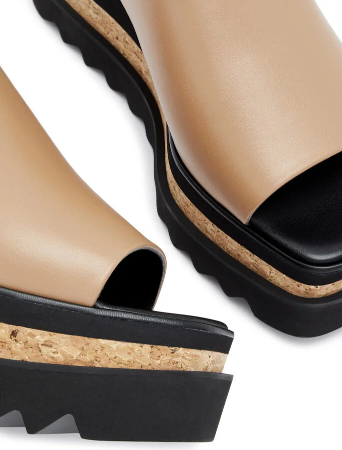Stella Mccartney Sneak-elyse Faux Leather Flatform Sliders - Image 3