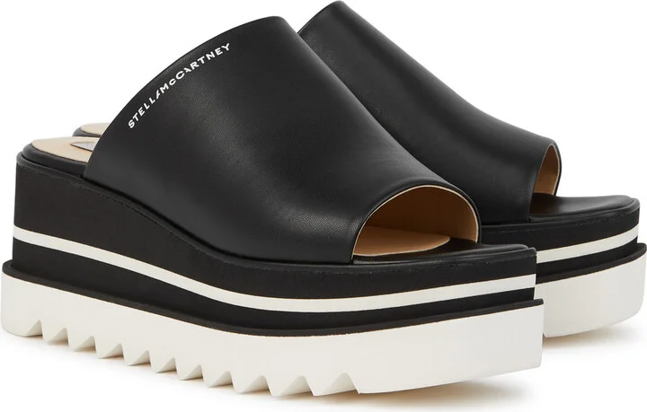 Stella Mccartney Sneak-elyse Faux Leather Flatform Sliders - Image 2