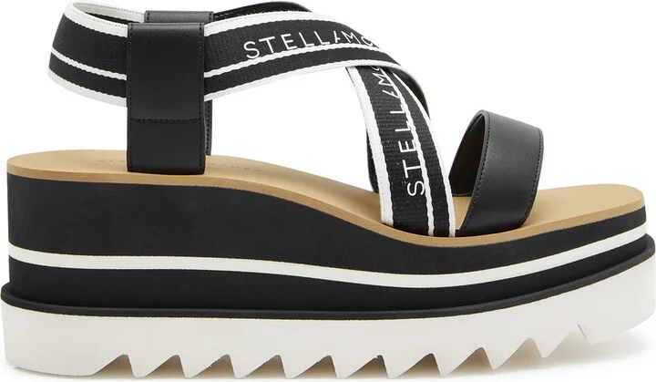Stella Mccartney Sneak-elyse Faux Leather Platform Sandals