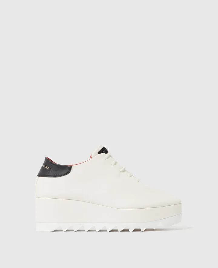 Stella McCartney - Sneak-Elyse Lace-Up Platforms, Woman, Ivory, Size: 34