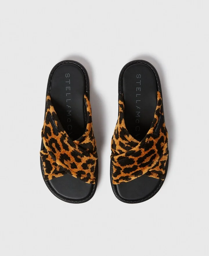 Stella McCartney - Sneak-Elyse Leopard Twisted Sandals, Woman, Leopard print, Size: 35 - Image 4
