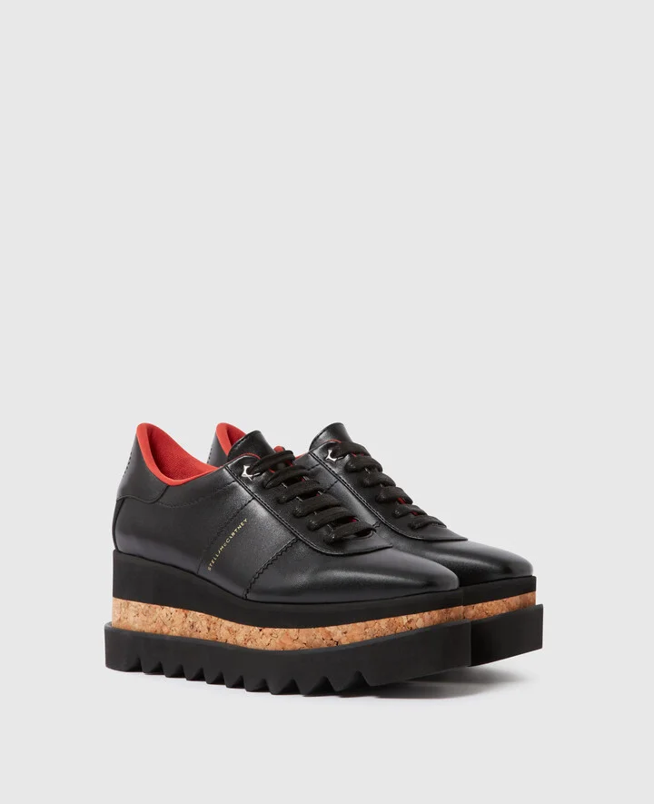 Stella McCartney - Sneak-Elyse Platform Lace-Up Sneakers, Woman, Black, Size: 34 - Image 2