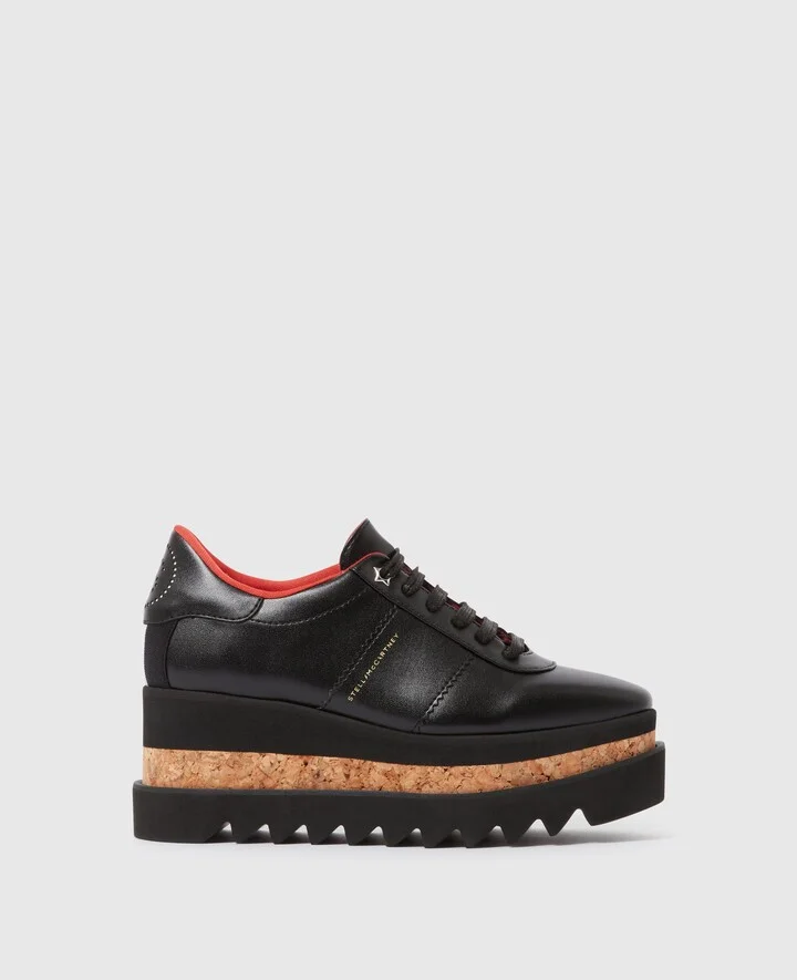Stella McCartney - Sneak-Elyse Platform Lace-Up Sneakers, Woman, Black, Size: 34
