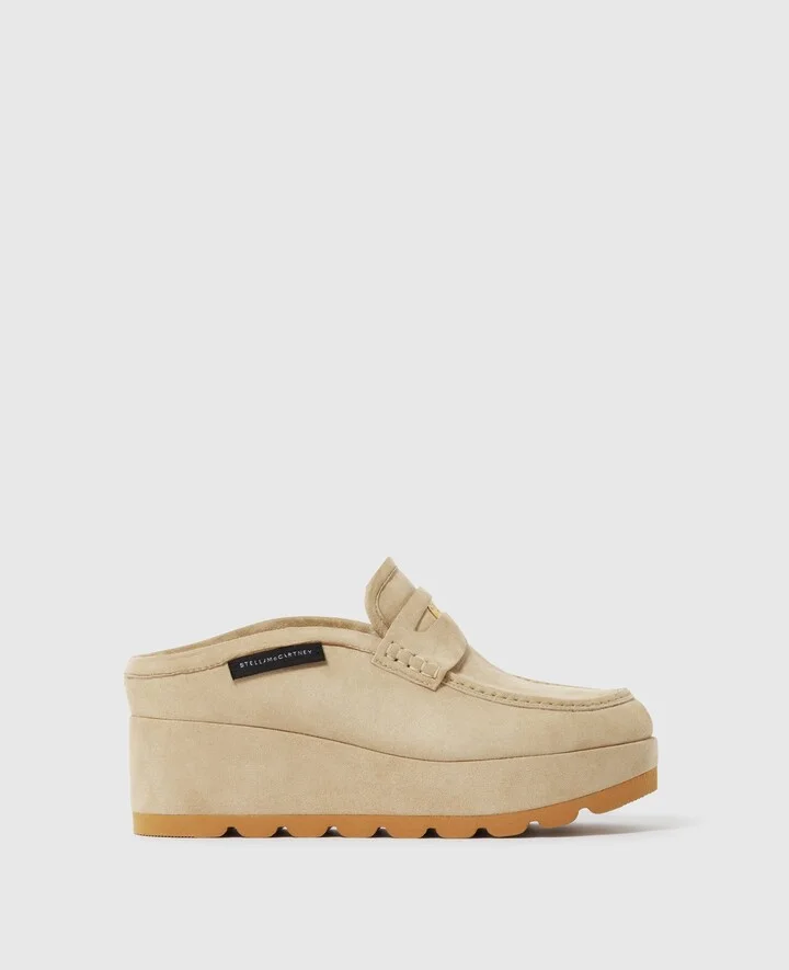 Stella McCartney - Sneak-Elyse Platform Loafer Slippers, Woman, Desert, Size: 37