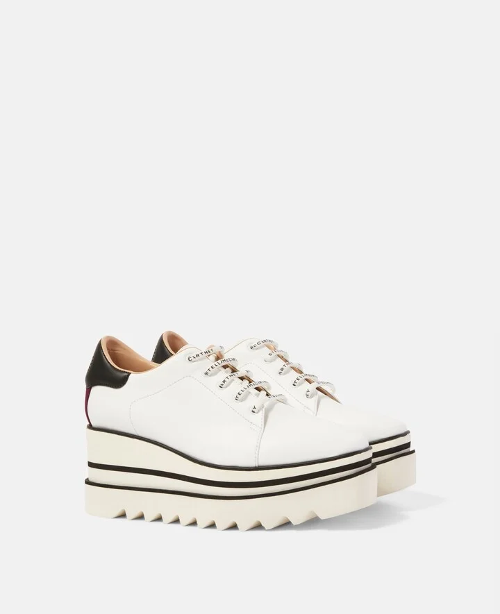 Stella McCartney - Sneak-Elyse Platform Shoes, Woman, White, Size: 34 - Image 3