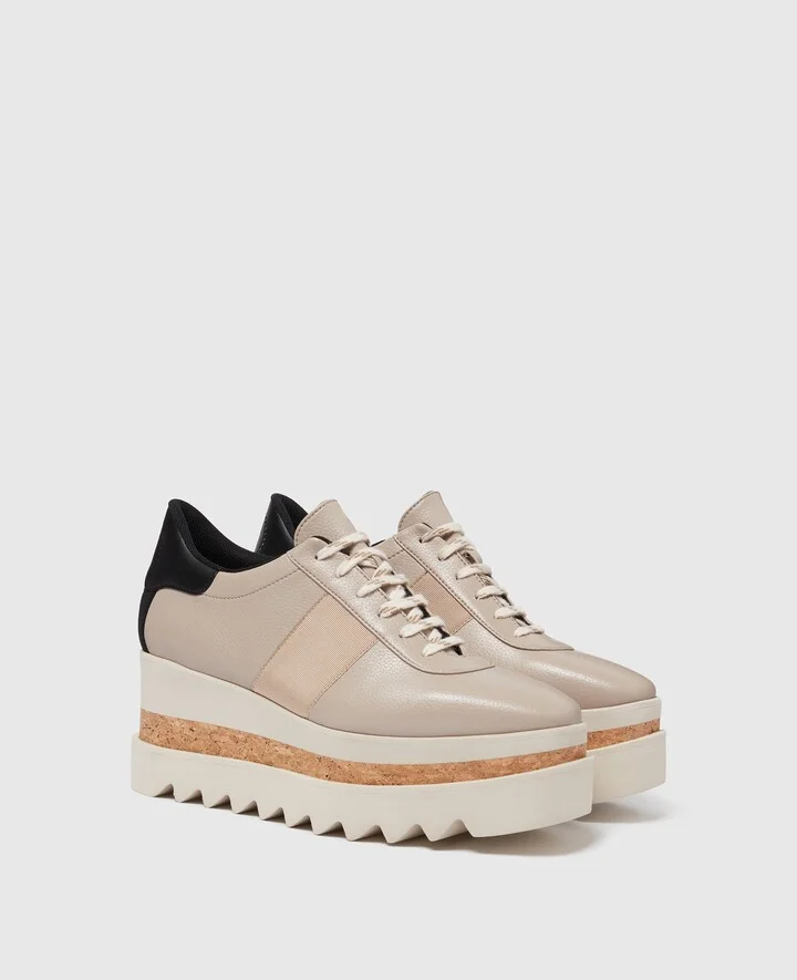 Stella McCartney - Sneak-Elyse Platform Sneakers, Woman, Beige, Size: 39 - Image 2
