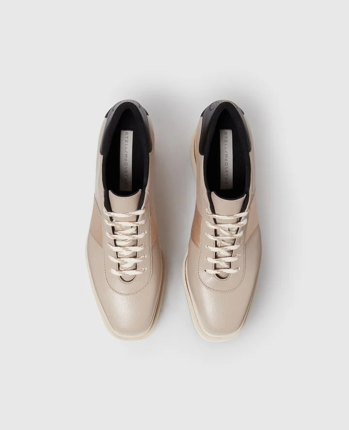 Stella McCartney - Sneak-Elyse Platform Sneakers, Woman, Beige, Size: 39 - Image 4