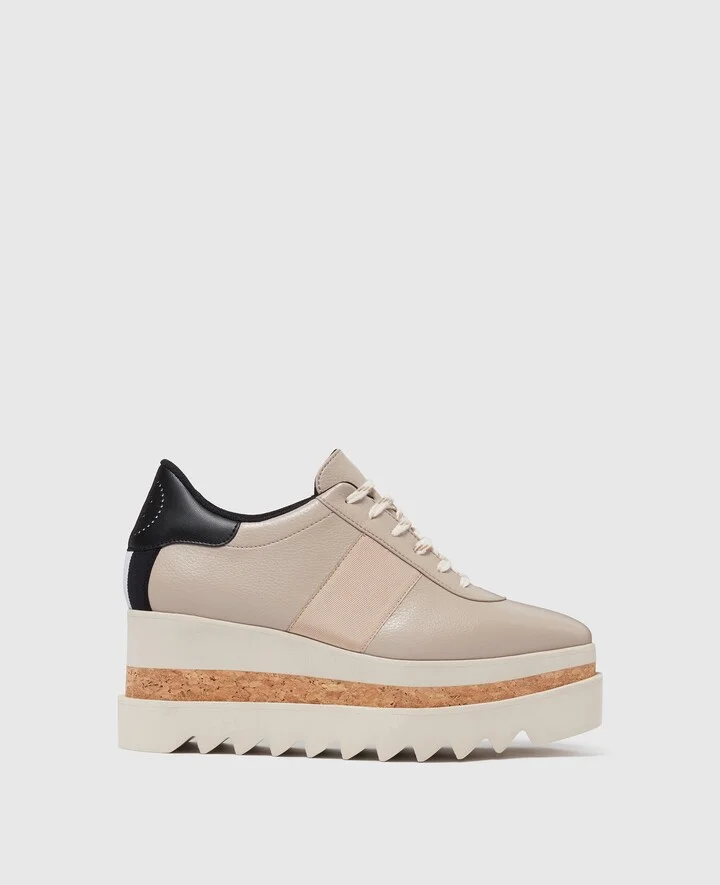 Stella McCartney - Sneak-Elyse Platform Sneakers, Woman, Beige, Size: 39