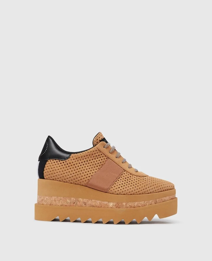 Stella McCartney - Sneak-Elyse Platform Sneakers, Woman, Camel, Size: 39h