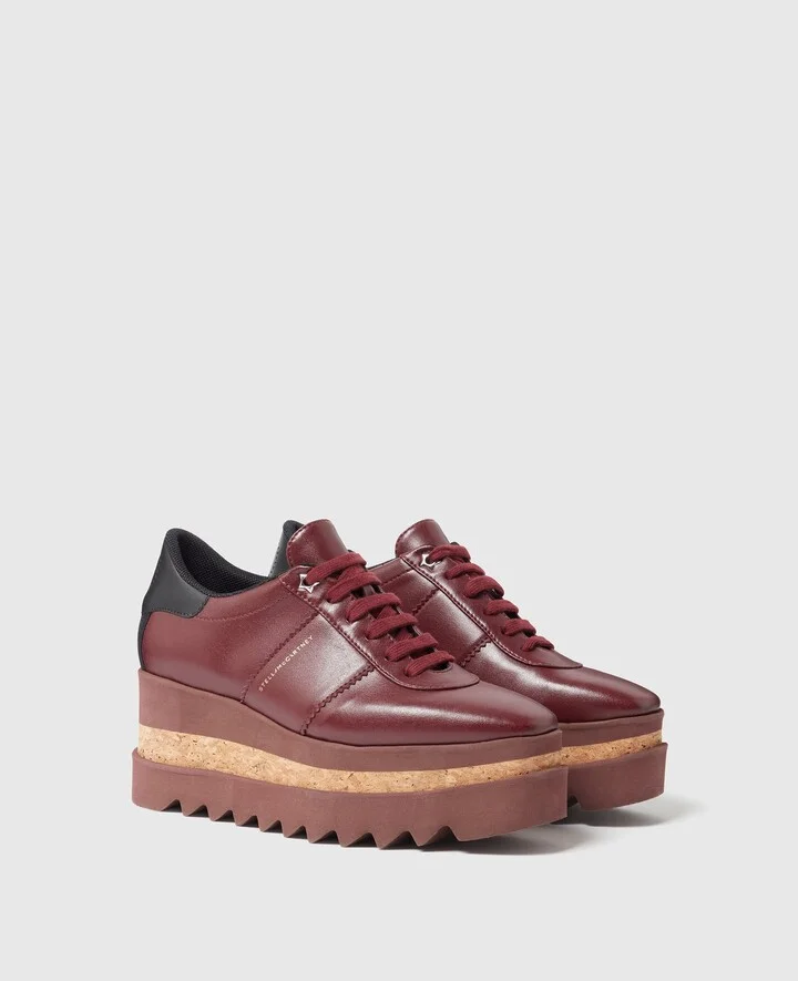 Stella McCartney - Sneak-Elyse Platform Trainers, Woman, Burgundy, Size: 34 - Image 2