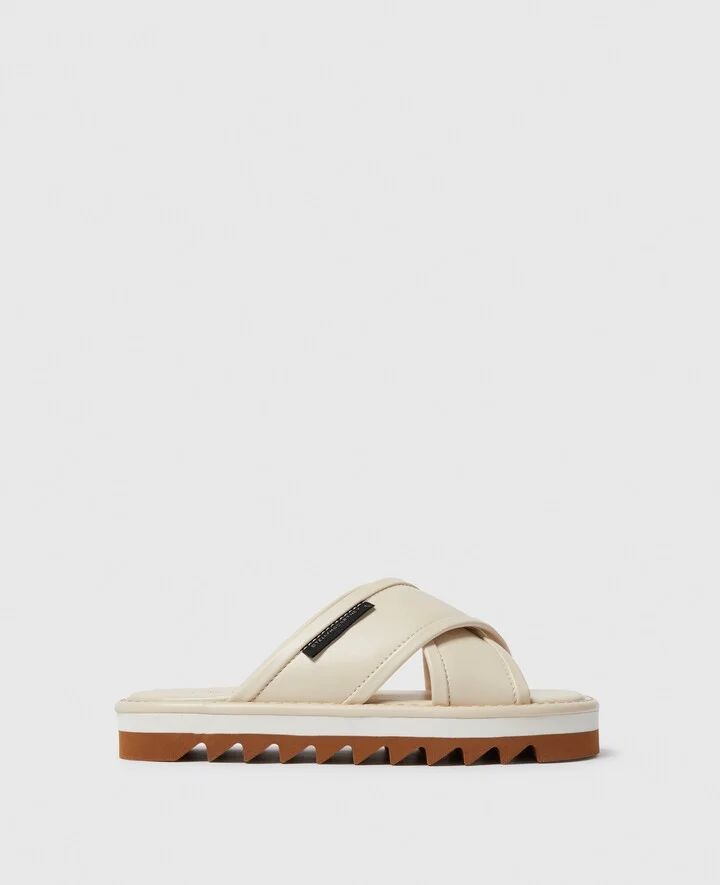 Stella McCartney - Sneak-Elyse Twisted Sandals, Woman, Cream, Size: 35