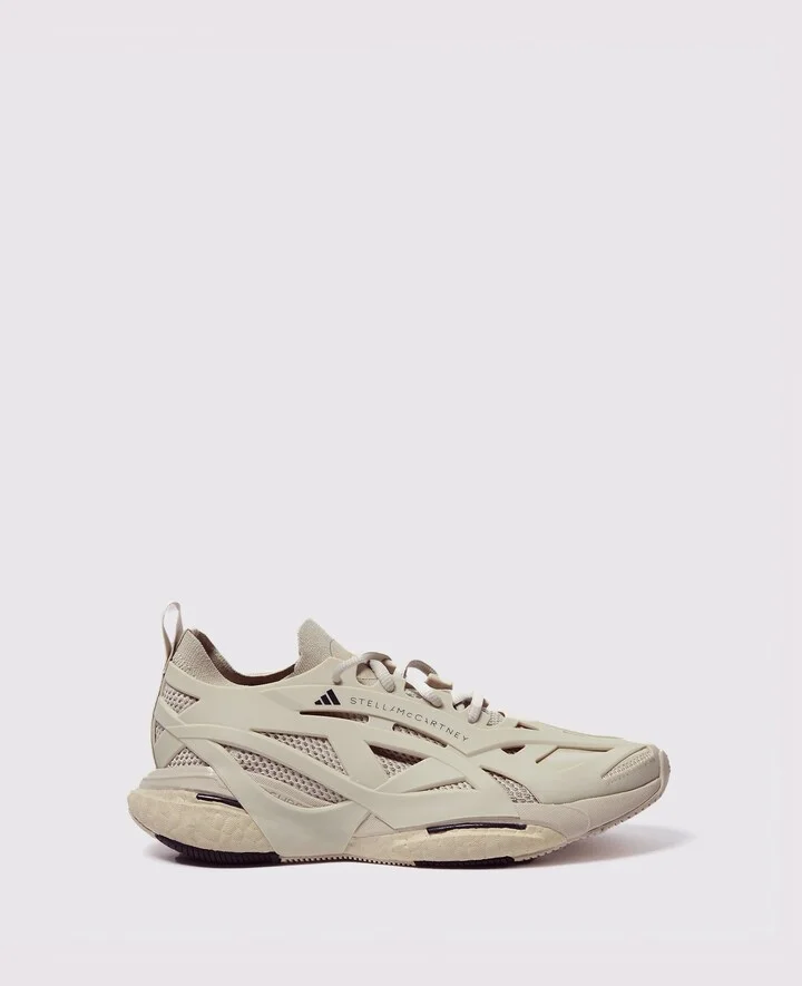 Stella McCartney - Solarglide Running Sneakers, Woman, Gobi Beige/Black, Size: 5