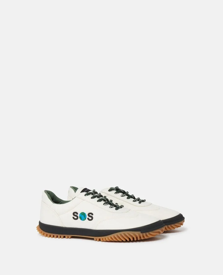 Stella McCartney - SOS Embroidered S-Wave Sport Trainers, Woman, Dune beige, Size: 35 - Image 2