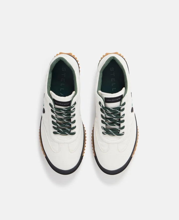 Stella McCartney - SOS Embroidered S-Wave Sport Trainers, Woman, Dune beige, Size: 35 - Image 4