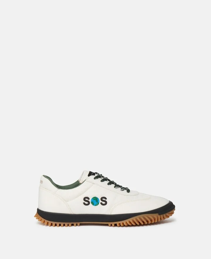 Stella McCartney - SOS Embroidered S-Wave Sport Trainers, Woman, Dune beige, Size: 35