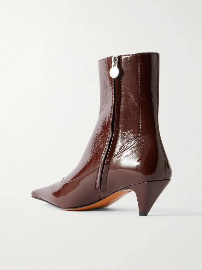 Stella McCartney - Spur Glossed Ankle Boots - Brown - Image 3