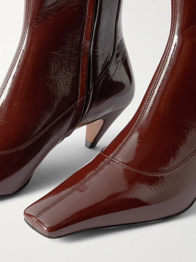 Stella McCartney - Spur Glossed Ankle Boots - Brown - Image 4