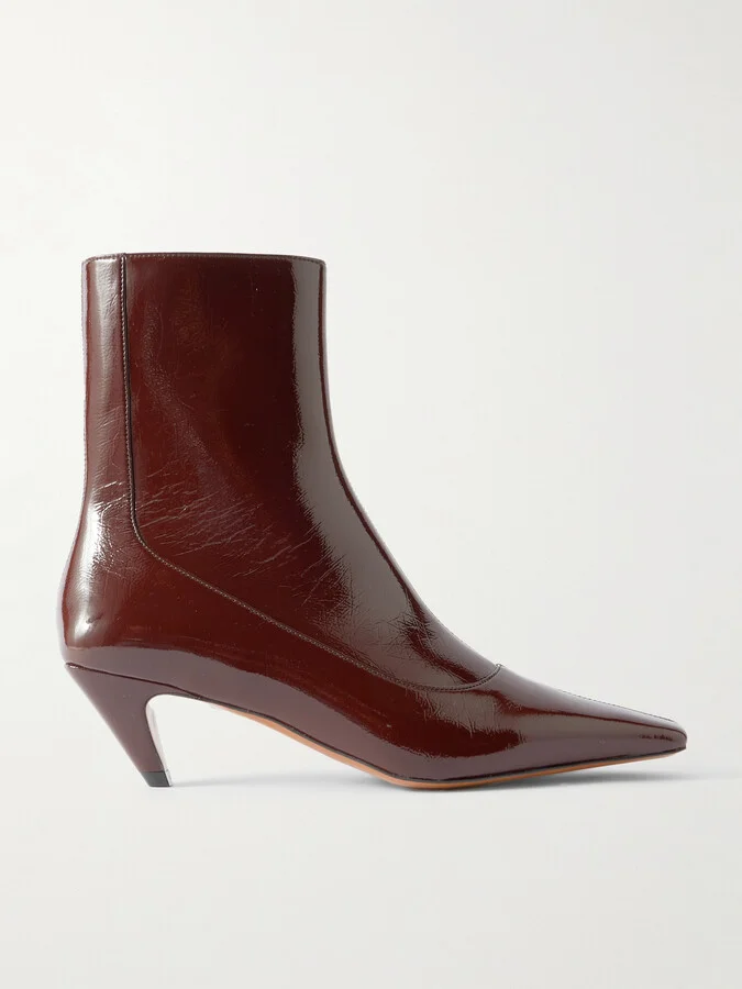 Stella McCartney - Spur Glossed Ankle Boots - Brown