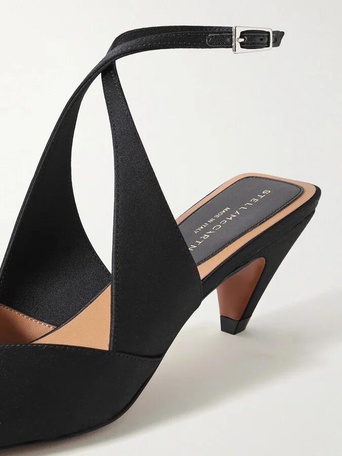 Stella McCartney - Spur Satin Pumps - Black - Image 4