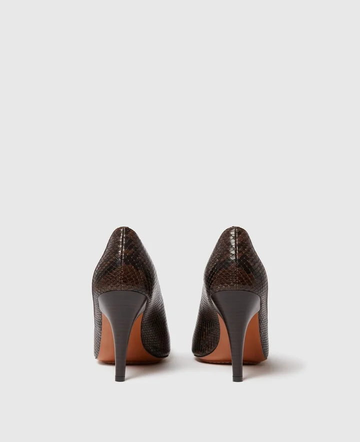 Stella McCartney - Square-Toe Snake Stiletto Pumps, Woman, Coffee, Size: 35 - Image 3